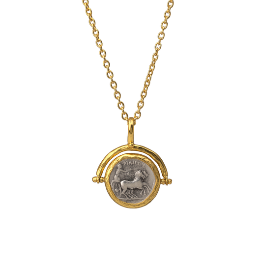 Swivel coin pendant necklace