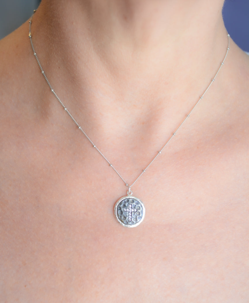 Silver Cross pendant necklace