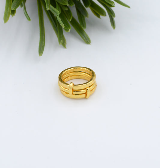 Gold plated stacking rings