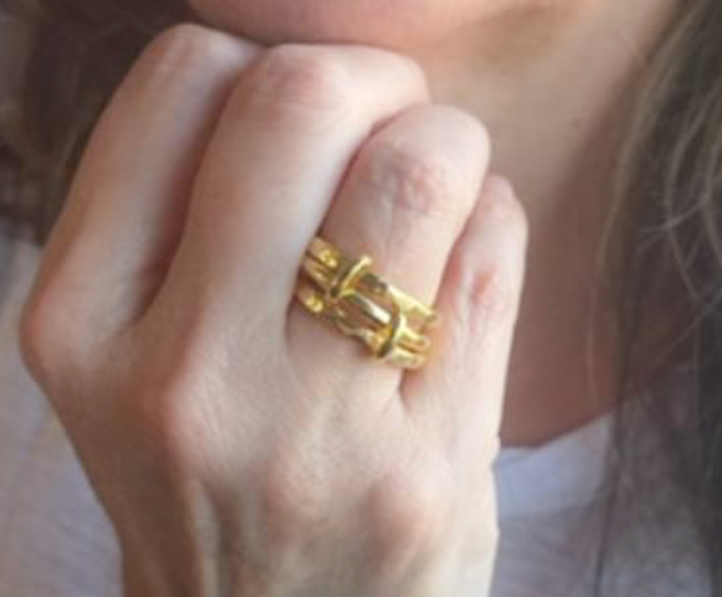 Gold plated stacking rings